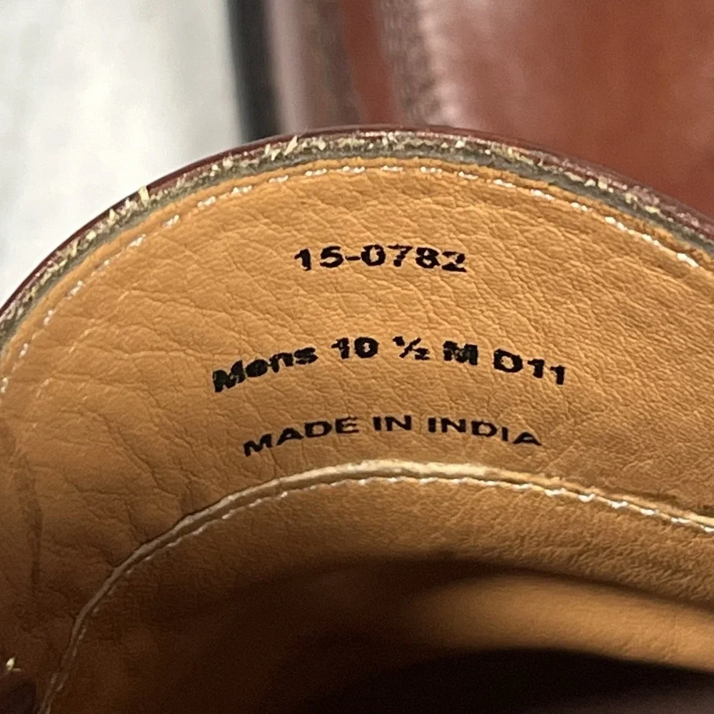 Johnston & Murphy Men's Cognac Penny Loafer Leather Padded Footbed 15-0782 10.5M